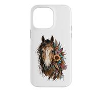 Carcasa para iPhone 14 Pro MAX Floral Wild Horse Country Equitación Boho Western Cowgirl