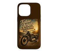 Carcasa para iPhone 14 Pro MAX Follow Jesus He is The Way Christian Motorcycle Gospel Biker