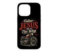 Carcasa para iPhone 14 Pro MAX Follow Jesus He is The Way Christian Motorcycle Gospel Biker