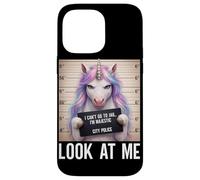 Carcasa para iPhone 14 Pro MAX Foto policial de Unicornio No Puedo IR a la cárcel, Soy majestuoso, mírame