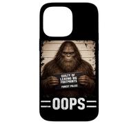 Carcasa para iPhone 14 Pro MAX Funny Bigfoot Mugshot culpable de Dejar Huellas Grandes
