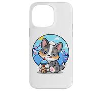 Carcasa para iPhone 14 Pro MAX Funny Boba Bubble Tea Cherry Sakura Blue Merle Corgi Lover
