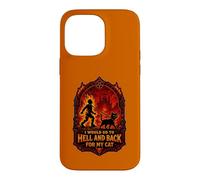Carcasa para iPhone 14 Pro MAX Funny Halloween I'D IR AL Infierno Y Volver para MI Gato