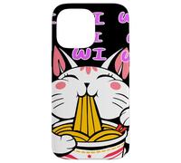 Carcasa para iPhone 14 Pro MAX Funny Kawaii Happy Lucky Eats Cat Ramen Fideos Wi