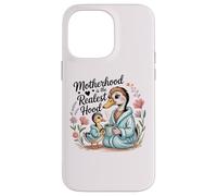 Carcasa para iPhone 14 Pro MAX Funny Motherhood Is The Realest Hood Día de la Madre Goose Mom