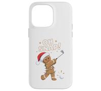 Carcasa para iPhone 14 Pro MAX Funny Oh Snap Gingerbread Golf Christmas Holiday Art
