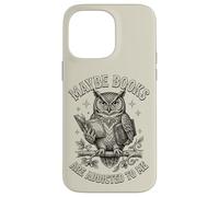 Carcasa para iPhone 14 Pro MAX Funny Owl Bookworm Meme Quizás los Libros Son Adictos a mí