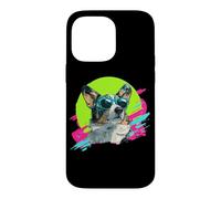 Carcasa para iPhone 14 Pro MAX Funny Retro Vintage 80s 90s Cardigan Blue Merle Corgi Lover