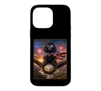 Carcasa para iPhone 14 Pro MAX Gafas con diseño de Perro caniche Negro sobre águila Calva con Bandera Americana