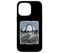 Carcasa para iPhone 14 Pro MAX Gateway Arch National Park - Recuerdo Vintage de Vacaciones