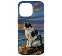 Carcasa para iPhone 14 Pro MAX Gato de urraca Blanco y Negro al Atardecer