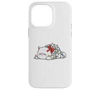 Carcasa para iPhone 14 Pro MAX Gato Navidad Luces Divertidas Navidad Humor Miau Gatito Persa