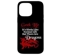 Carcasa para iPhone 14 Pro MAX Geek Life Es un Poco como la Vida Normal, Pero Hay Dragones
