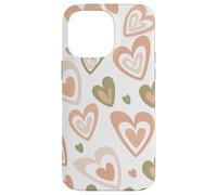 Carcasa para iPhone 14 Pro MAX Girly Coquette Cute Pink Heart Sage Green Hearts Valentines