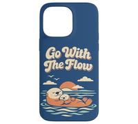 Carcasa para iPhone 14 Pro MAX Go with The Flow Cute Sea Otter Retro Animal