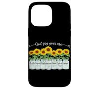 Carcasa para iPhone 14 Pro MAX God Says You Are Girasol Mason Jar Christian Religious