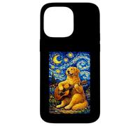 Carcasa para iPhone 14 Pro MAX Golden Retriever Playing Guitar Whimsical Art Music Camping