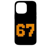 Carcasa para iPhone 14 Pro MAX Gráfico de números de Bloque de 67 píxeles, Estilo Arcade Vintage de 8 bits