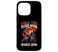 Carcasa para iPhone 14 Pro MAX Gráfico Retro de I Saw The Blood Moon 2026 Howling Wolves