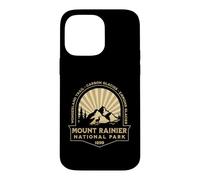 Carcasa para iPhone 14 Pro MAX Gráfico Retro Sunburst del Parque Nacional Mount Rainer Washington