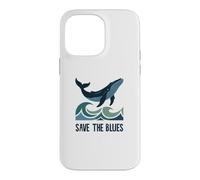 Carcasa para iPhone 14 Pro MAX Guardar el Blues Lindo Amante de la Ballena Azul Océano Vida Marina Olas