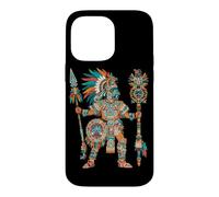 Carcasa para iPhone 14 Pro MAX Guerrero Azteca Códice Mexicano Arte Mesoamericano Tribal Azteca