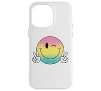 Carcasa para iPhone 14 Pro MAX Guiñando Sonrisa Cara Peace Camisa Lindo Guiño Feliz Cara Sonriente