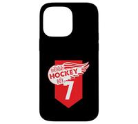Carcasa para iPhone 14 Pro MAX Happy 7th Birthday Boy Red Color Ice Hockey Theme