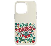 Carcasa para iPhone 14 Pro MAX Have A Berry Nice Day Retro Strawberry Groovy Aesthetic
