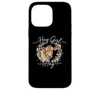 Carcasa para iPhone 14 Pro MAX Hay Girl Hay Cow Lover Watercolor Floral Wreath