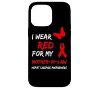 Carcasa para iPhone 14 Pro MAX Heart Disease I Wear Red For My Mother-In-Law Ribbon