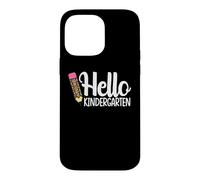 Carcasa para iPhone 14 Pro MAX Hello Kindergarten Teacher Leopard Pencil Regreso a la Escuela
