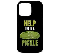 Carcasa para iPhone 14 Pro MAX Help I'm In A Pickle Sarcástico Juego de Palabras Divertido para el Amante de los pepinillos