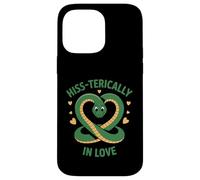 Carcasa para iPhone 14 Pro MAX Hiss-terically In Love Cute Snake Heart Juego de Palabras Amante de Reptiles
