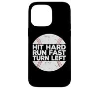 Carcasa para iPhone 14 Pro MAX Hit Hard Run Fast Turn Left Baseball Softball Pun Baseballer