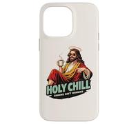 Carcasa para iPhone 14 Pro MAX Holy Chill Funny Jesus Coffee Humor Pecar no es Ganar