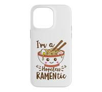 Carcasa para iPhone 14 Pro MAX Hopeless Ramentic Lindo Kawaii Ramen Fideos Pun Texto Blanco