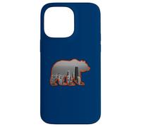 Carcasa para iPhone 14 Pro MAX Horizonte de la Ciudad de Chicago Dentro de una Silueta parda