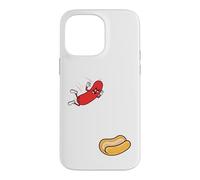Carcasa para iPhone 14 Pro MAX Hot Dog Saltando En Bun Retro Summer BBQ Grill 4 de Julio