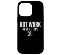 Carcasa para iPhone 14 Pro MAX Hot Work Never Stops Welder Welding Blue Collar Job Work