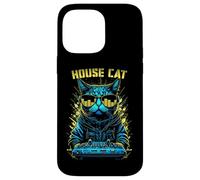 Carcasa para iPhone 14 Pro MAX House Cat DJ Rave EDM Music Deejay Equalizer Gafas de Sol