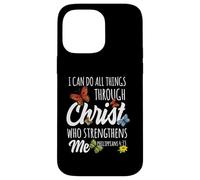 Carcasa para iPhone 14 Pro MAX I Can Do All Things Through Christ Buttefly Art Religious