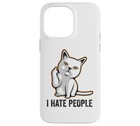 Carcasa para iPhone 14 Pro MAX I Hate People Sign,Funny Cat Giving The Finger Flipping Off