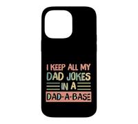 Carcasa para iPhone 14 Pro MAX I Keep All My Dad Jokes In A Dad-A-Base Retro Father's Day