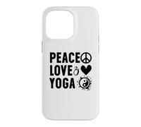 Carcasa para iPhone 14 Pro MAX I Love Yoga Instructor Women Peace Love and Yoga with Saying