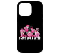 Carcasa para iPhone 14 Pro MAX I Love You A Latte Pink Buffalo Plaid Decor Valentines GNOME