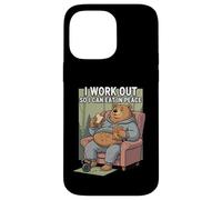 Carcasa para iPhone 14 Pro MAX I Work out So I Can Eat In Peace Funny Gym Motivación Cita