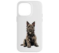 Carcasa para iPhone 14 Pro MAX Ilustración de Perro Gris Berger Picard