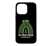 Carcasa para iPhone 14 Pro MAX In May We Wear Green Mental Health Awareness Leopard Print
