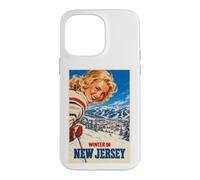 Carcasa para iPhone 14 Pro MAX Invierno en Nueva Jersey Divertido Estilo Vintage Ski Poster
